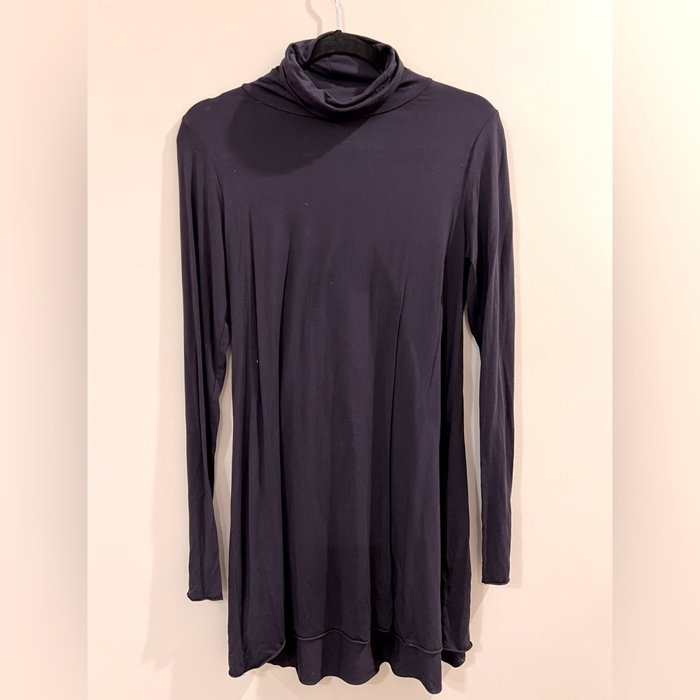 Michael Lauren navy blue cotton long sleeve dress